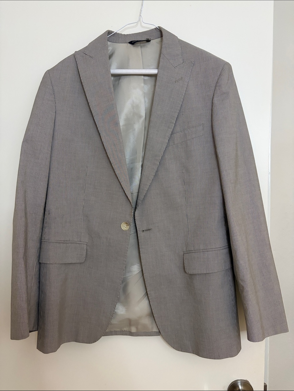 Banana Republic Light Gray Pinstripe Sport Coat